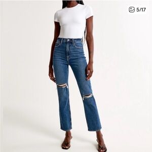 Abercrombie ultra HR ankle straight jeans NWT